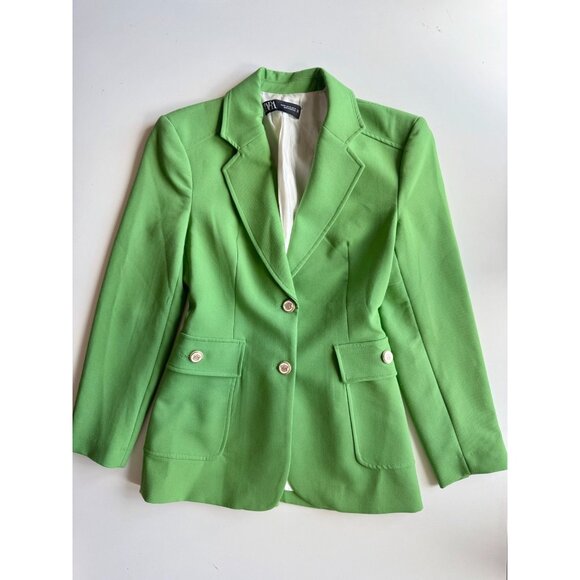 ZARA Green Oversized Single Breasted Blazer Suit Jacket, Size XS - Picture 5 of 16